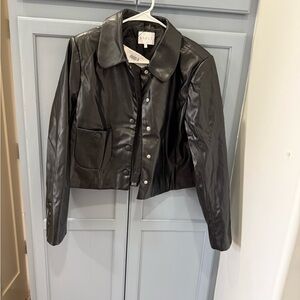 Elegant Black Leather Jacket by MABEL